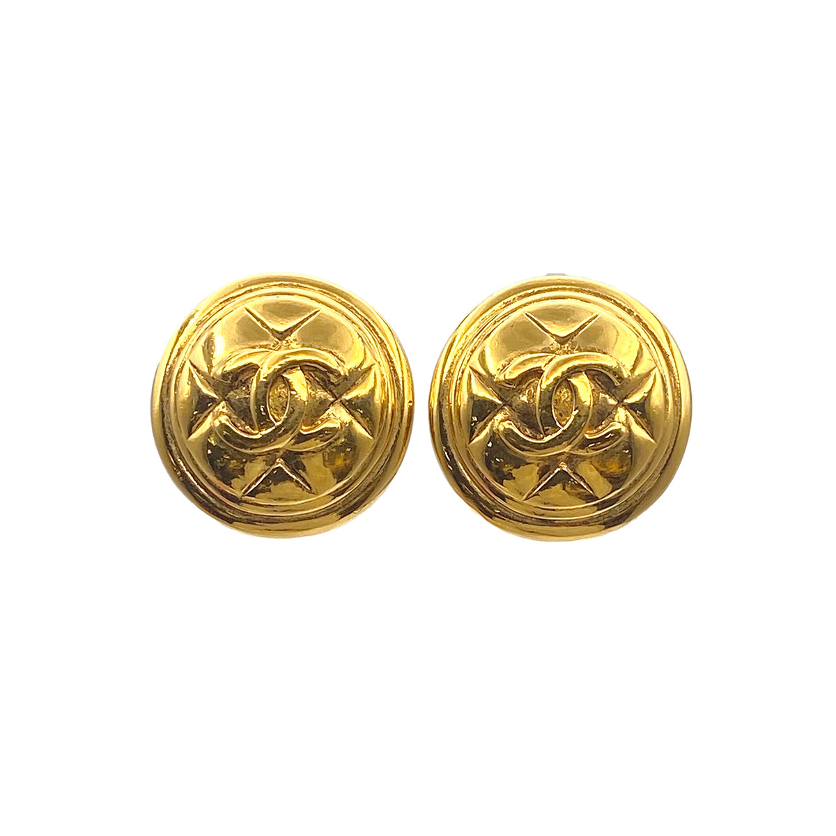 CHANEL VINTAGE EARRINGS COCOMARK ROUND ACCESSORY 90271764