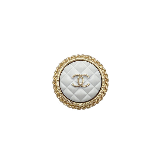 CHANEL BROOCH COCOMARK MATELASSE WHITE ACCESSORY A19C 90271780