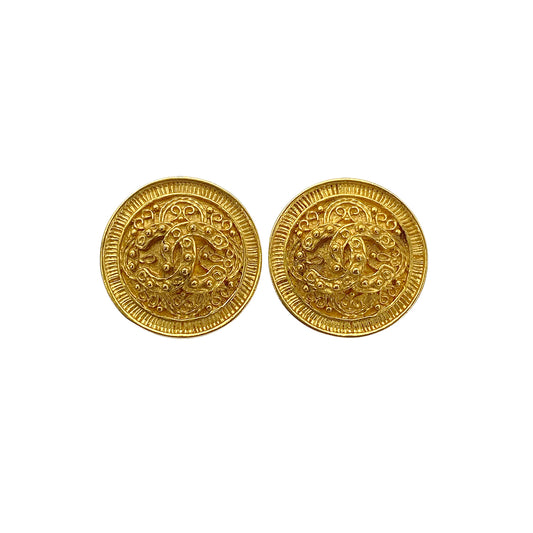 CHANEL VINTAGE EARRINGS COCOMARK ROUND ACCESSOR 94A 90271790