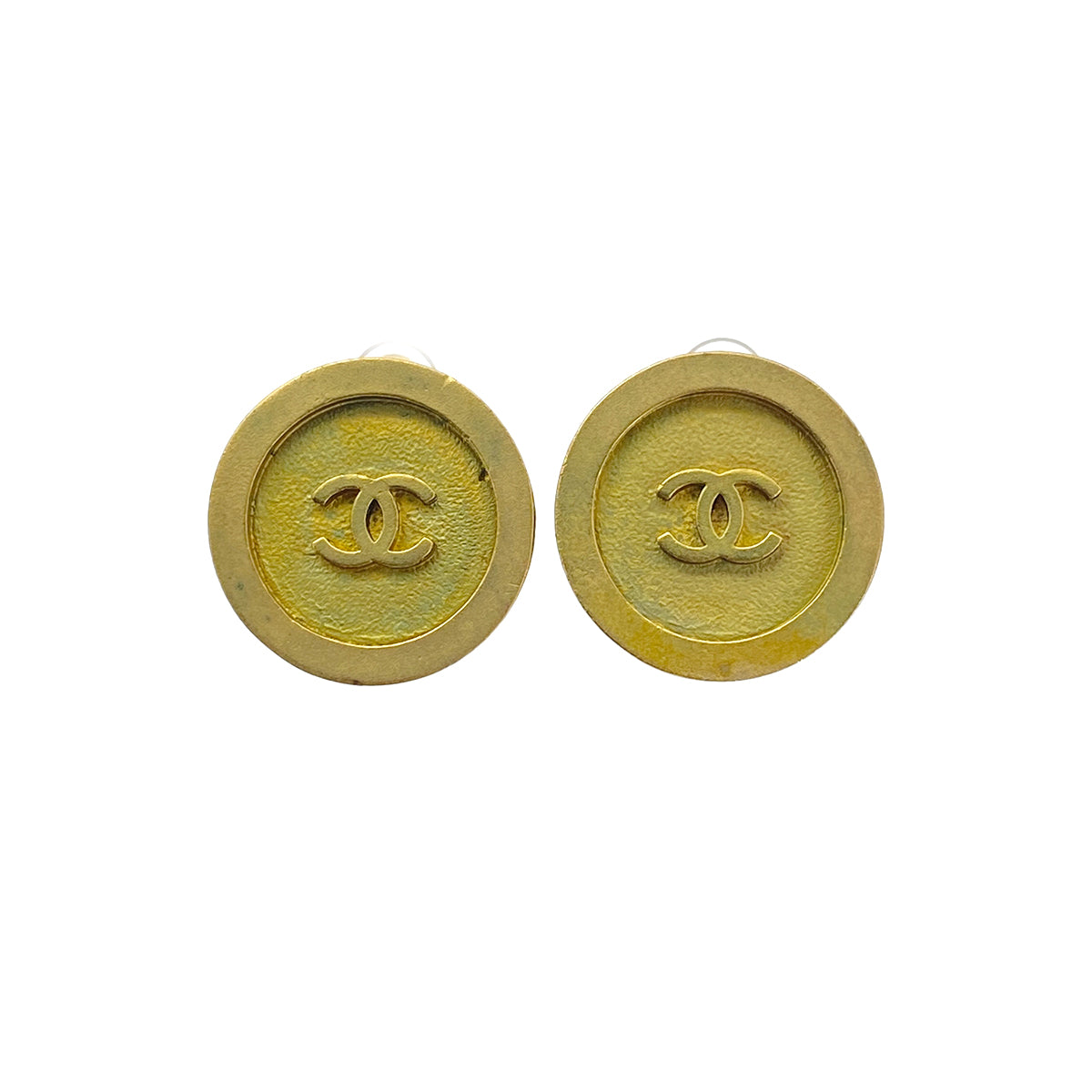 CHANEL VINTAGE EARRINGS COCOMARK ROUND ACCESSOR 94P 90271828