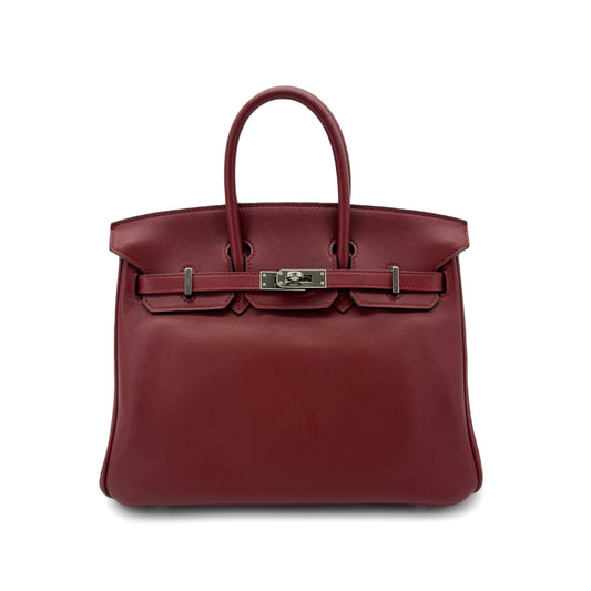 HERMES BIRKIN 25 ROUGE H SWIFT HAND BAG X SHW 90287101