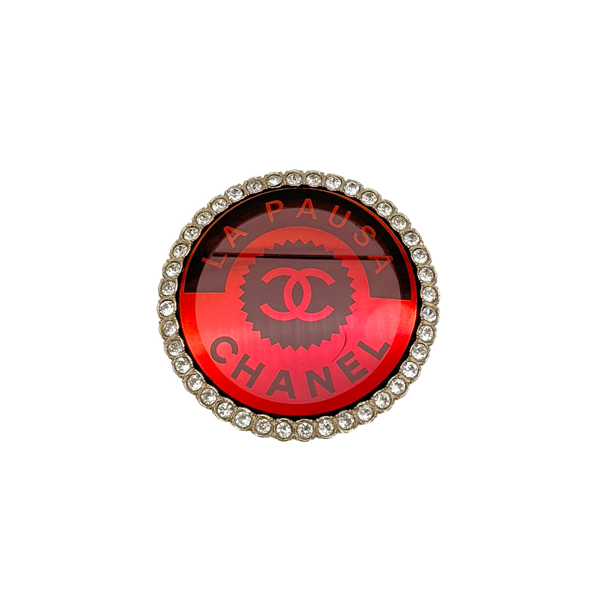 CHANEL COCOMARK BROOCH LOGO RHINESTONE ACCESSORY A19C 90271849