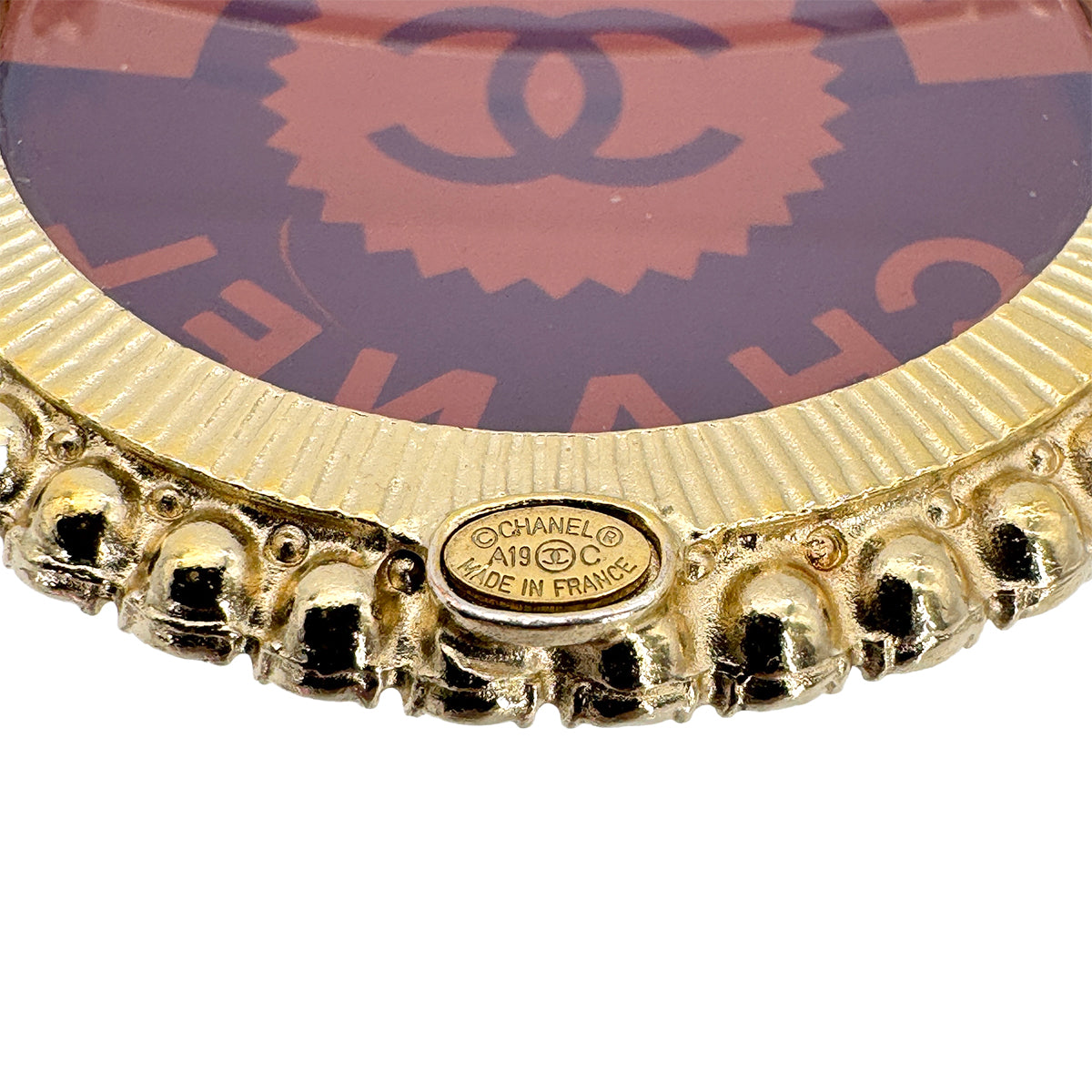 CHANEL COCOMARK BROOCH LOGO RHINESTONE ACCESSORY A19C 90271849