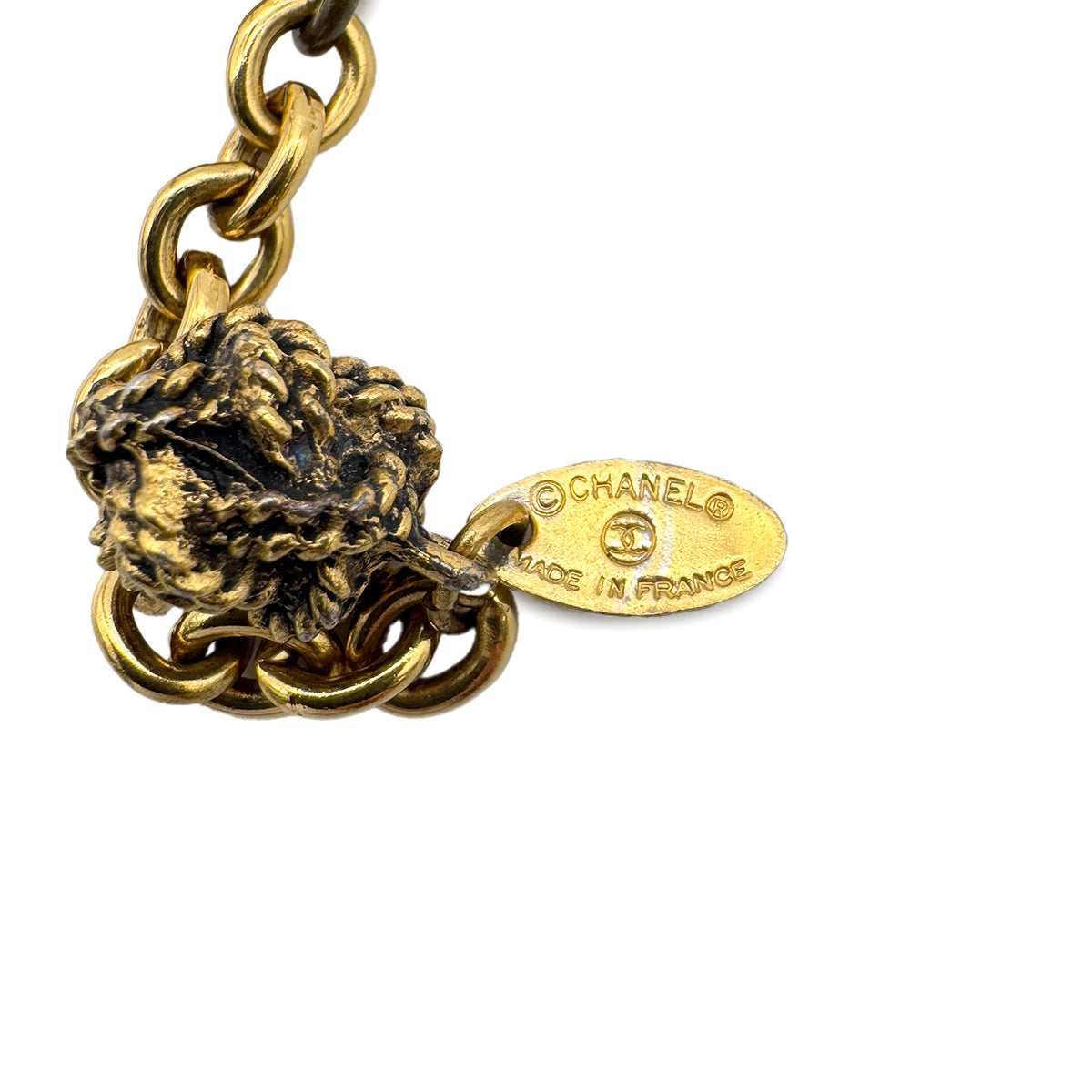 CHANEL VINTAGE CHAIN BELT COCOMARK FLOWER MEDALLION ACCESSORY 90271851