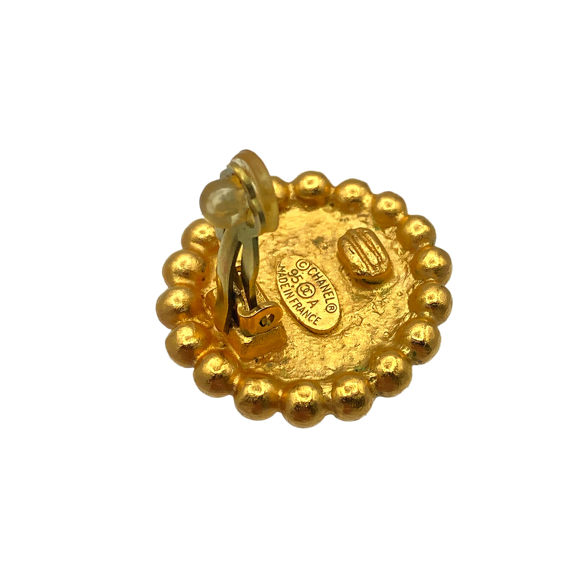 CHANEL VINTAGE EARRINGS COCOMARK GOLD ACCESSORY 95A 90271892