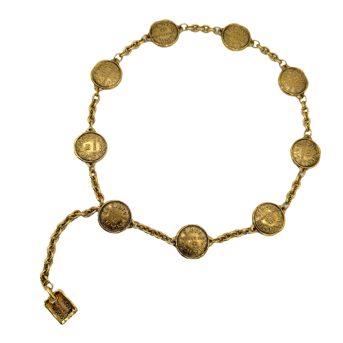 CHANEL VINTAGE CHAIN BELT 31 RUE CAMBON LOGO ACCESSORY 90271898