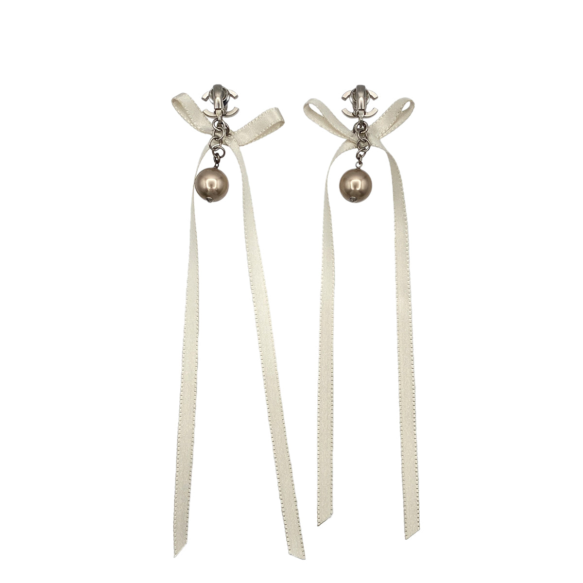 CHANEL EARRINGS SWING COCO MARK RIBBON 07C 90271902