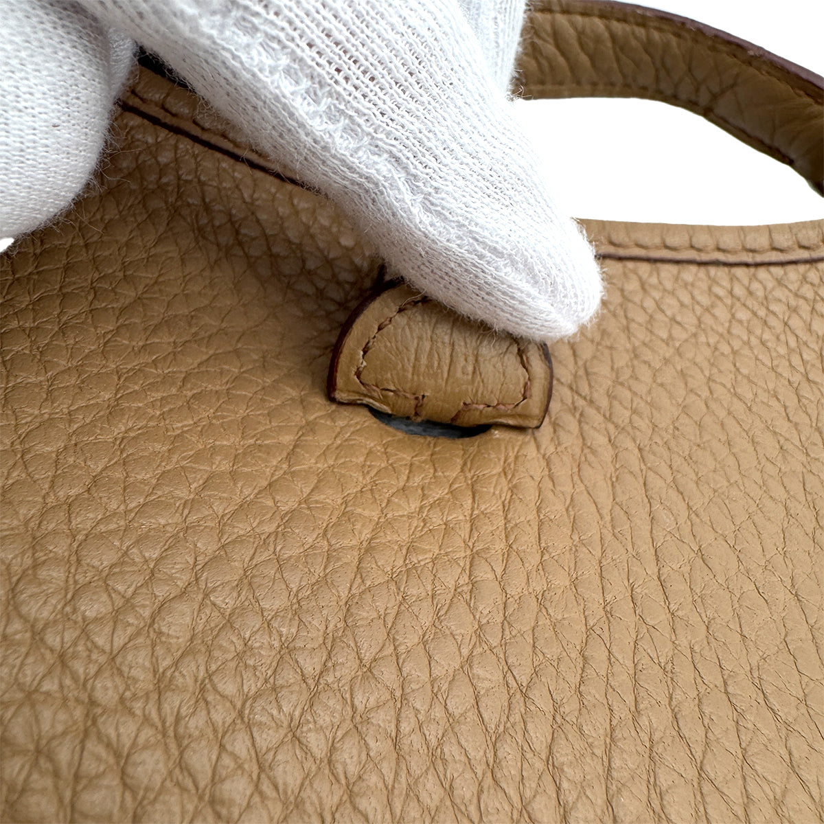 HERMES EVELYNE TPM TABAC CAMEL TAURILLON CLEMENCE SHOULDER BAG □O 90271905