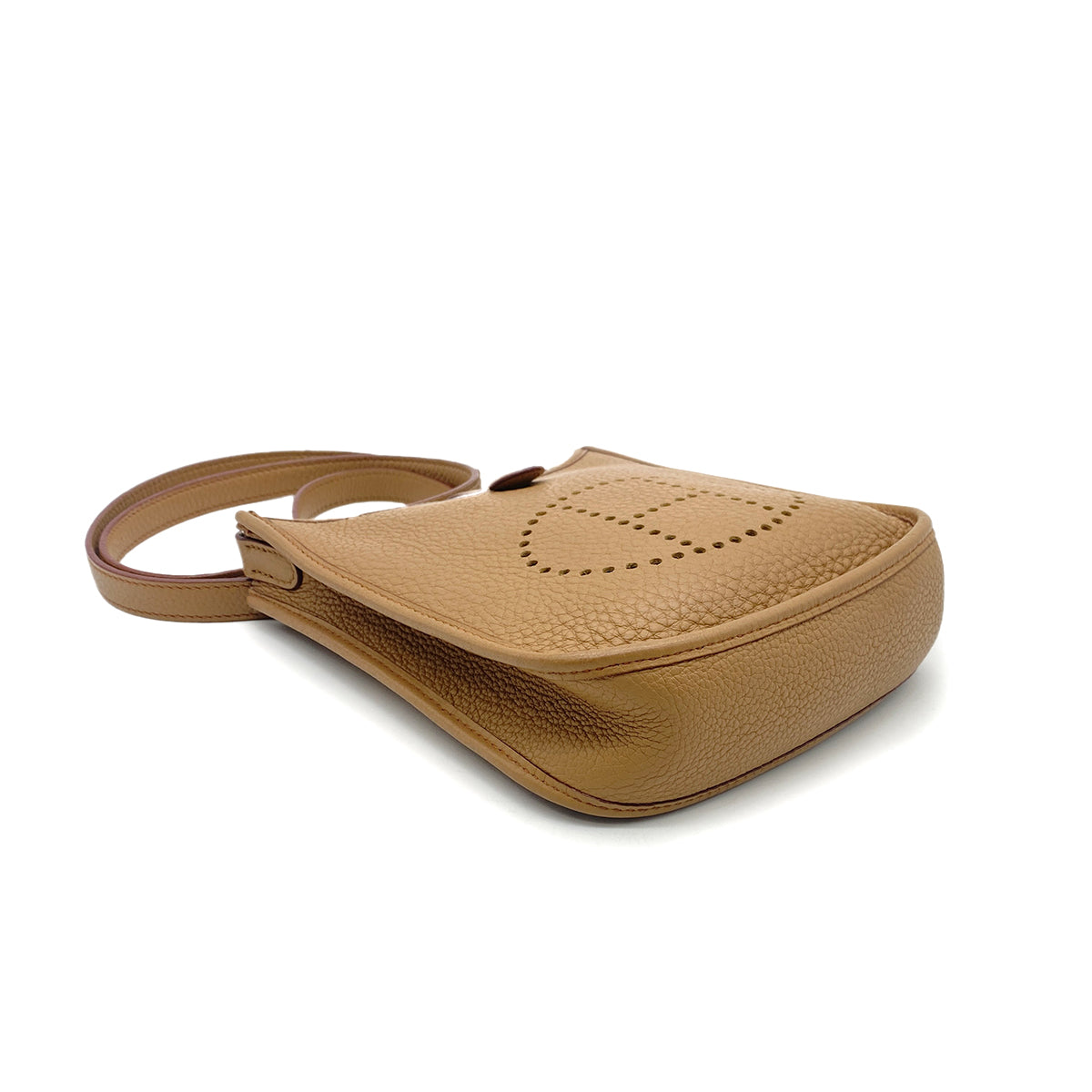 HERMES EVELYNE TPM TABAC CAMEL TAURILLON CLEMENCE SHOULDER BAG □O 90271905