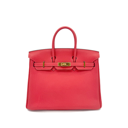 HERMES BIRKIN 25 ROUGE PIVOINE TOGO HAND BAG T GHW 90271911