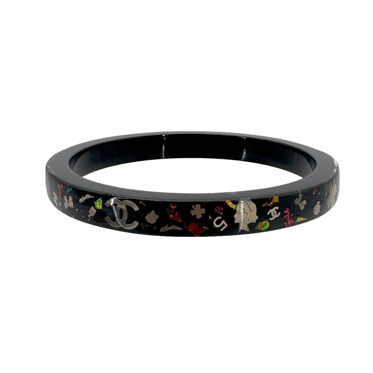 CHANEL BRACELET COCOMARK PERFUME BOTTLE RIBBON CAMELLIA BLACK ACCESSORY 06A 90271914