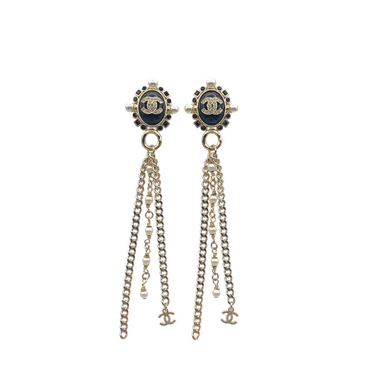CHANEL EARRINGS RHINESTONE FAKEPEARL COCOMARK ACCESSORY B22P 90271926
