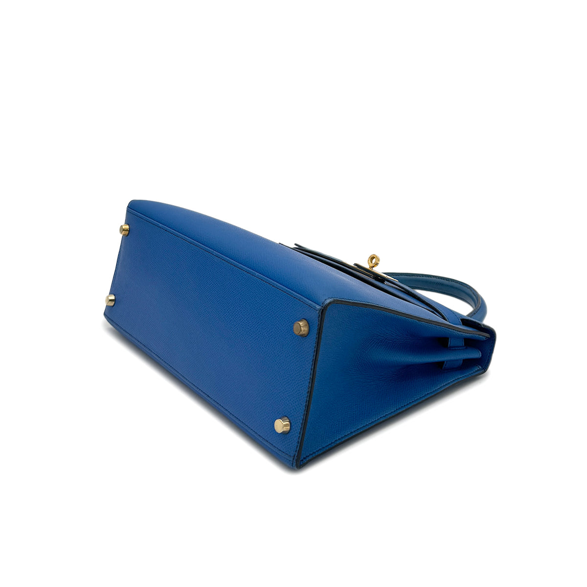 HERMES KELLY 28 SELLIER BLUE FRANCE COUCHEVEL HAND SHOULDER BAG 〇X GHW 90271927