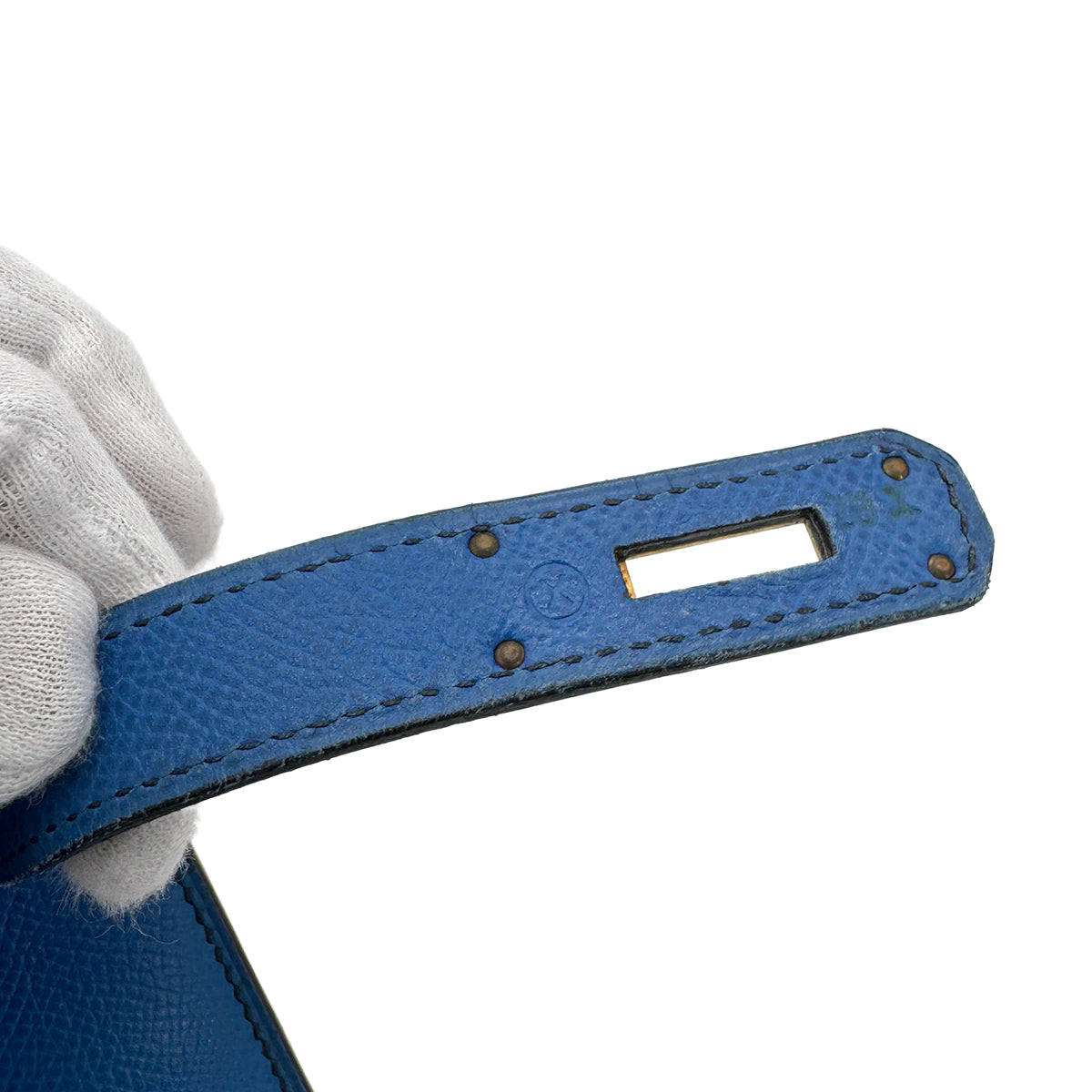 HERMES KELLY 28 SELLIER BLUE FRANCE COUCHEVEL HAND SHOULDER BAG 〇X GHW 90271927