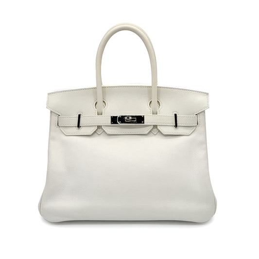 HERMES BIRKIN 30 WHITE SWIFT HAND BAG ▢L SHW 90271929
