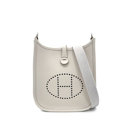 HERMES EVELYNE TPM AMAZON GRIS PERLE TAURILLON CLEMENCE SHOULDER BAG W 90271932