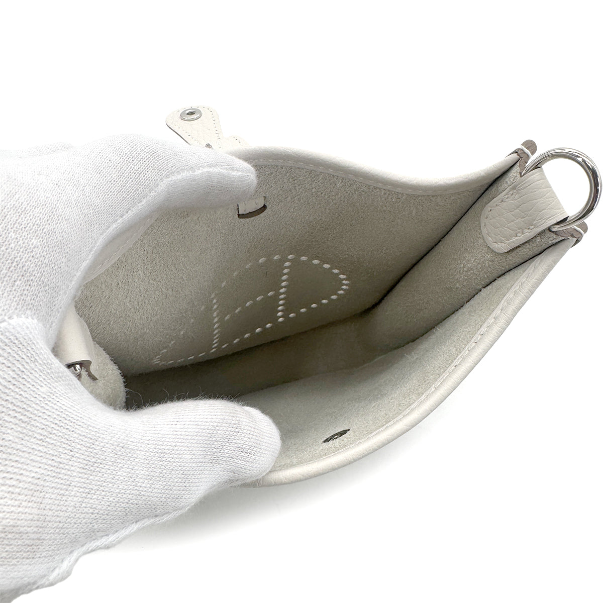 HERMES EVELYNE TPM AMAZON GRIS PERLE TAURILLON CLEMENCE SHOULDER BAG W 90271932