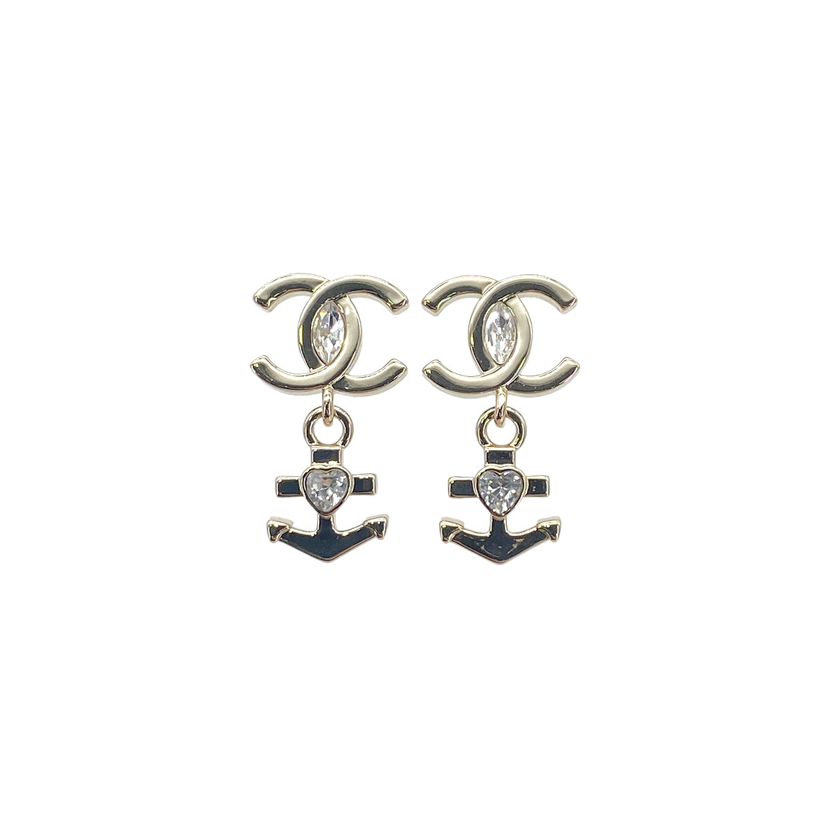 CHANEL EARRINGS COCOMARK RHINESTONE ACCESSORY B25C 90271941