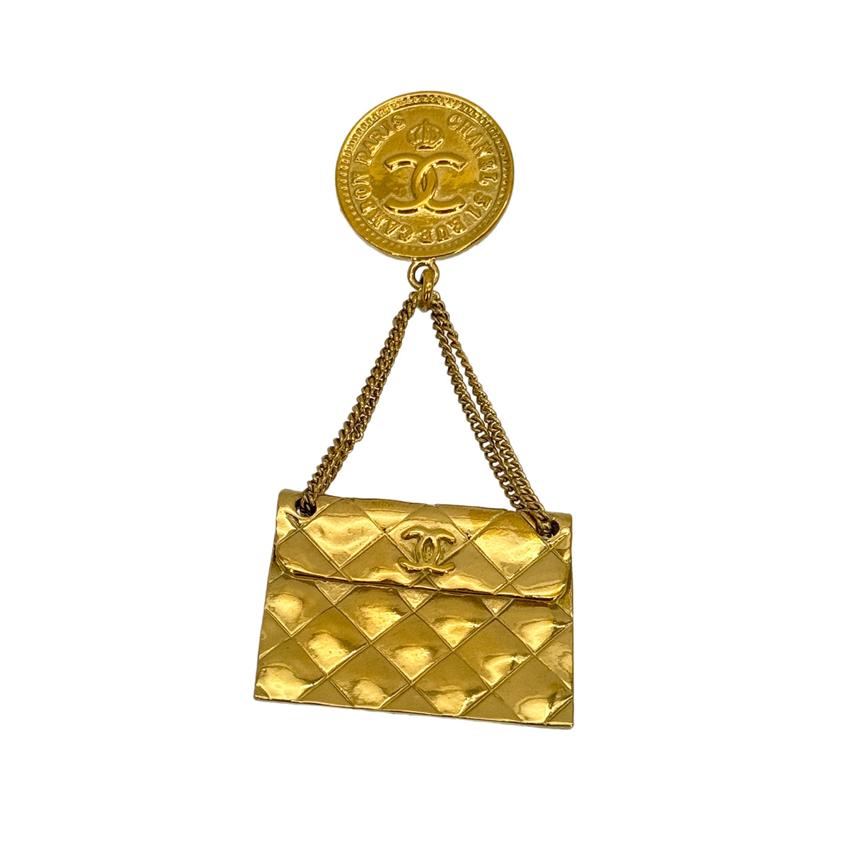 CHANEL VINTAGE BROOCH COCOMARK MATELASSE BAG MOTIF ACCESSORY 94A 90271958