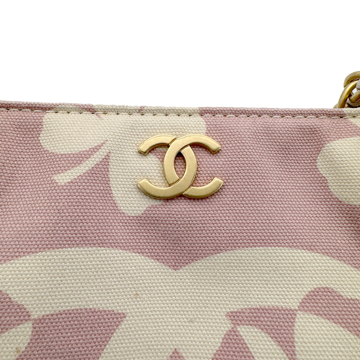 CHANEL VINTAGE COCOMARK CLOVER CHAIN SHOULDER BAG PINK CANVAS 90271965