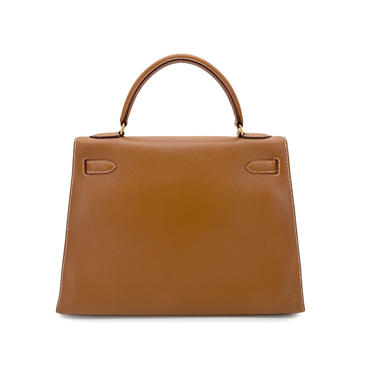 HERMES KELLY 32 SELLIER GOLD COUCHVEL HAND SHOULDER BAG □B 90271967