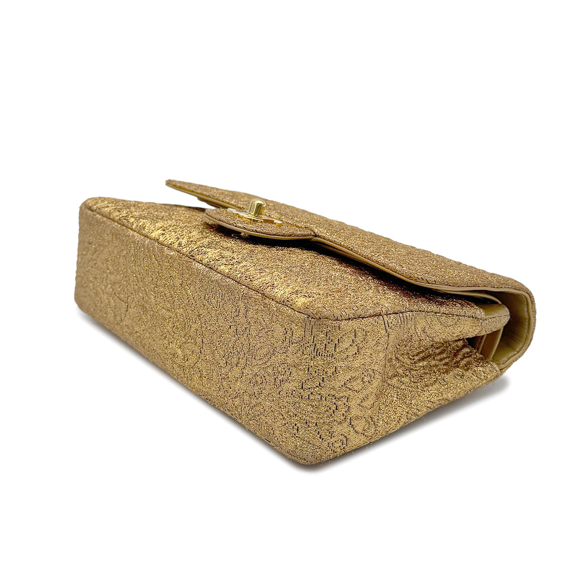 CHANEL VINTAGE CHAIN SHOULDER BAG NISHIJIN TEXTILE GOLD 90271968