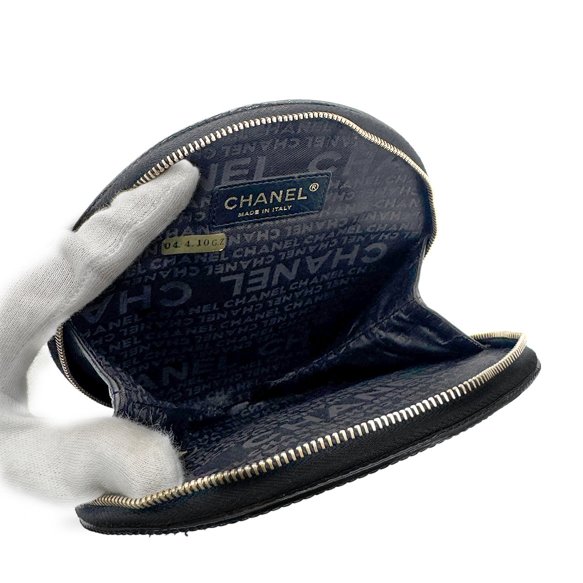 CHANEL VINTAGE CHAIN HAND BAG RECORD MOTIF BLACK  PATENT LEATHER 90271970