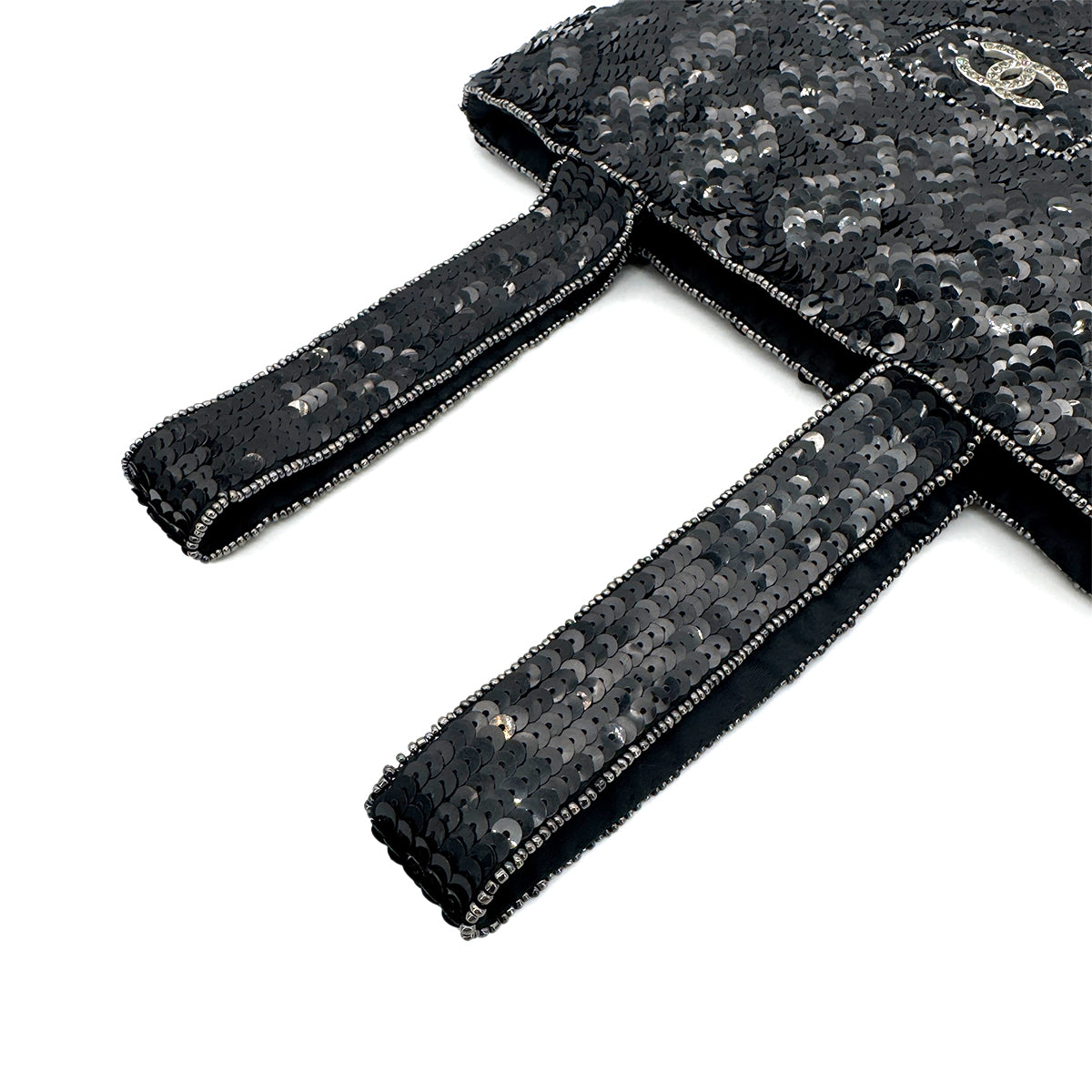 CHANEL VINTAGE HAND BAG COCOMARK SEQUINS BLACK 90271974