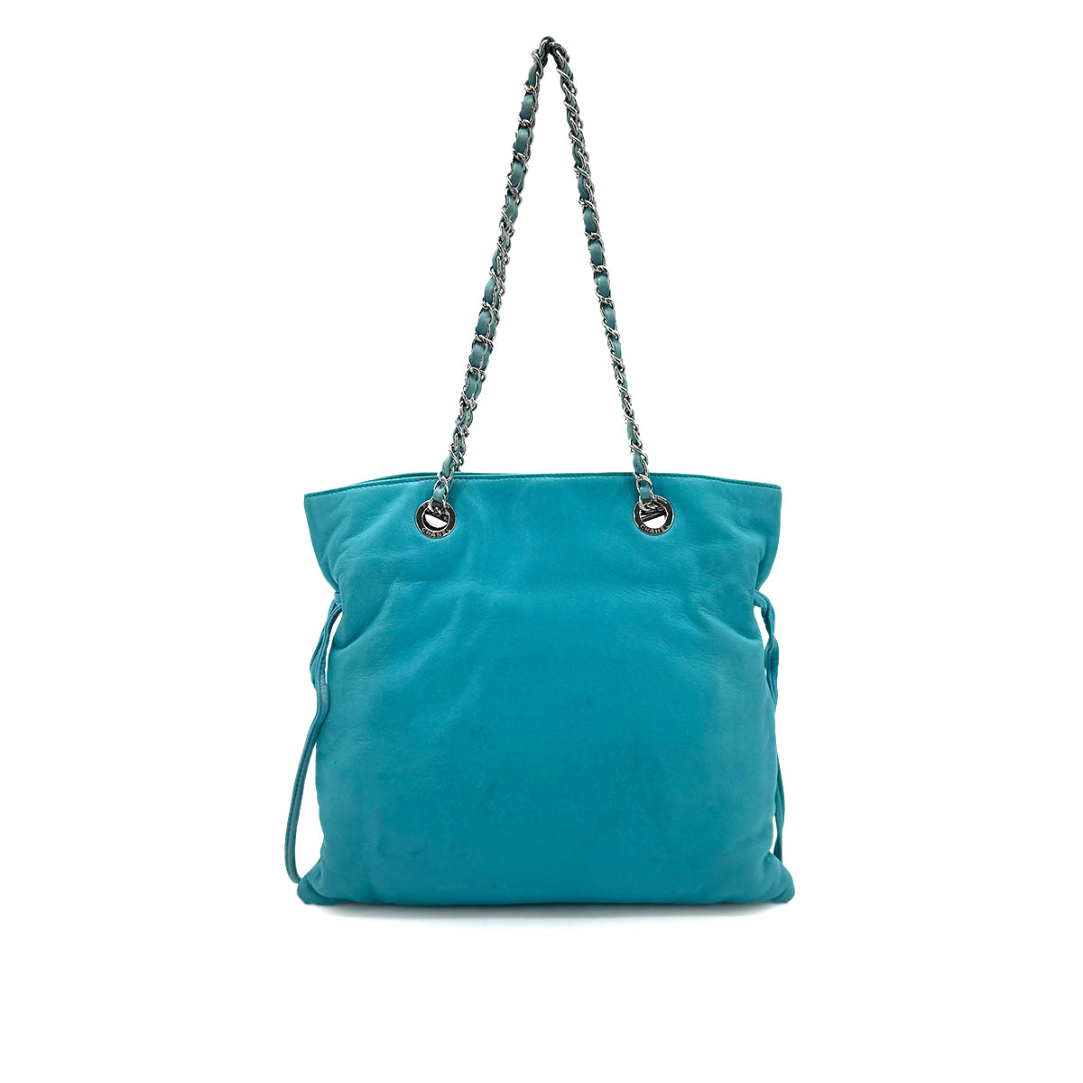 CHANEL COCOMARK CHAIN TOTE BAG BLUE LAMB SKIN 90271976