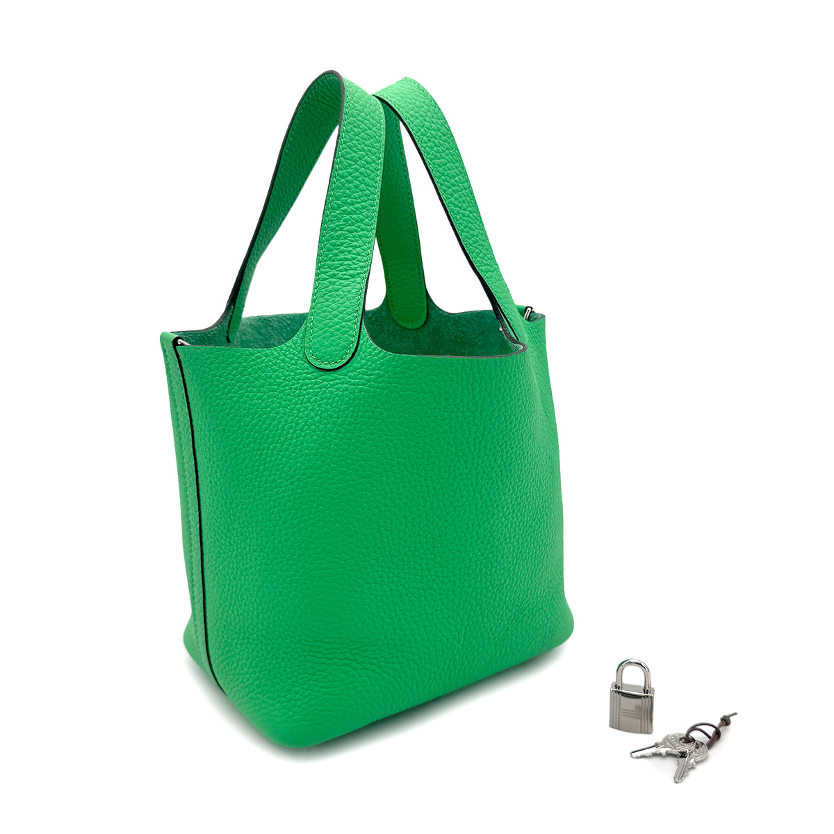 HERMES PICOTIN LOCK PM VERT COMICS TAURILLON CLEMENCE HAND BAG U 90271978