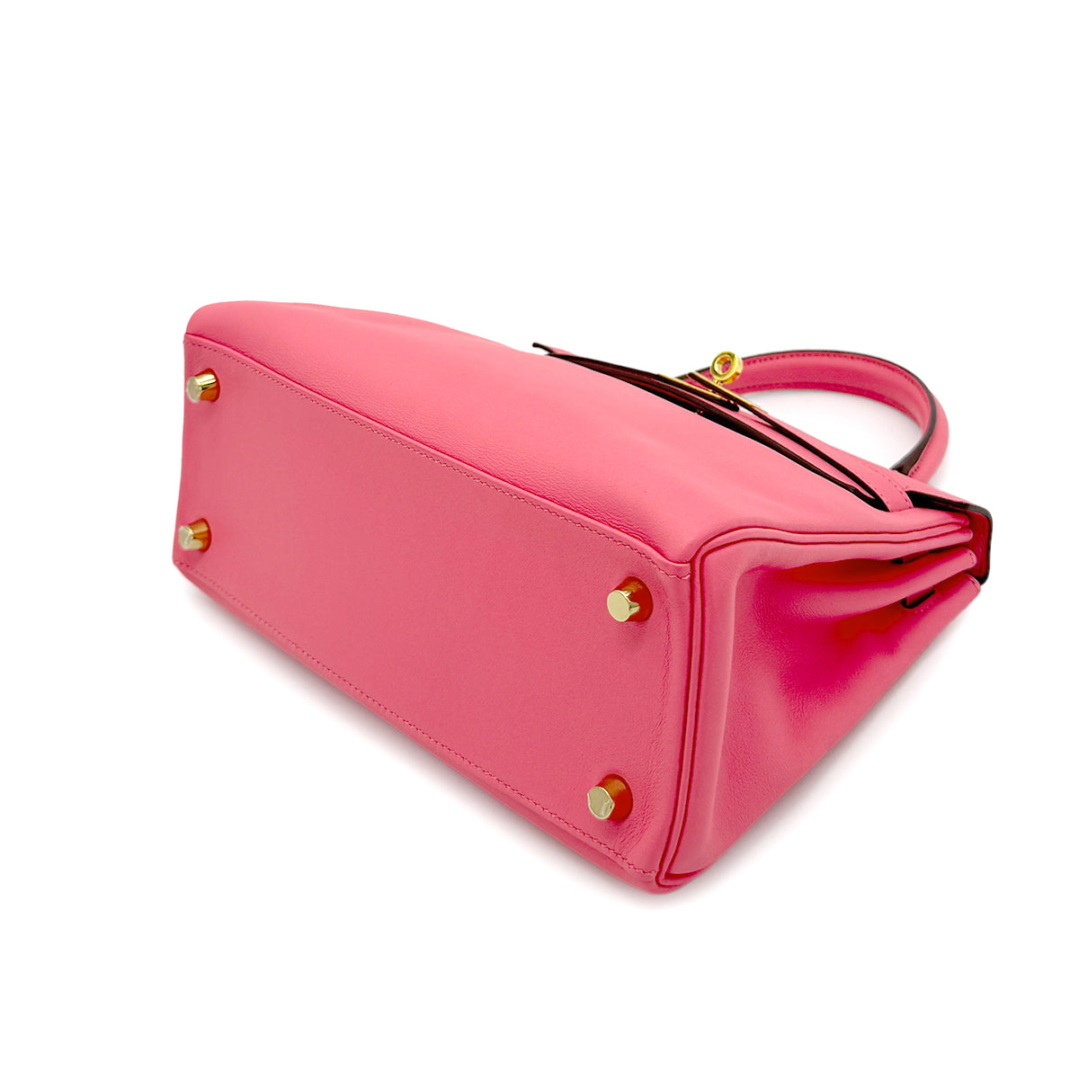 HERMES KELLY 25 RETOURNE ROSE AZALEE SWIFT HAND SHOULDER BAG C GHW 90271984