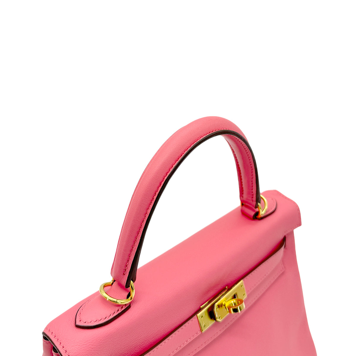 HERMES KELLY 25 RETOURNE ROSE AZALEE SWIFT HAND SHOULDER BAG C GHW 90271984