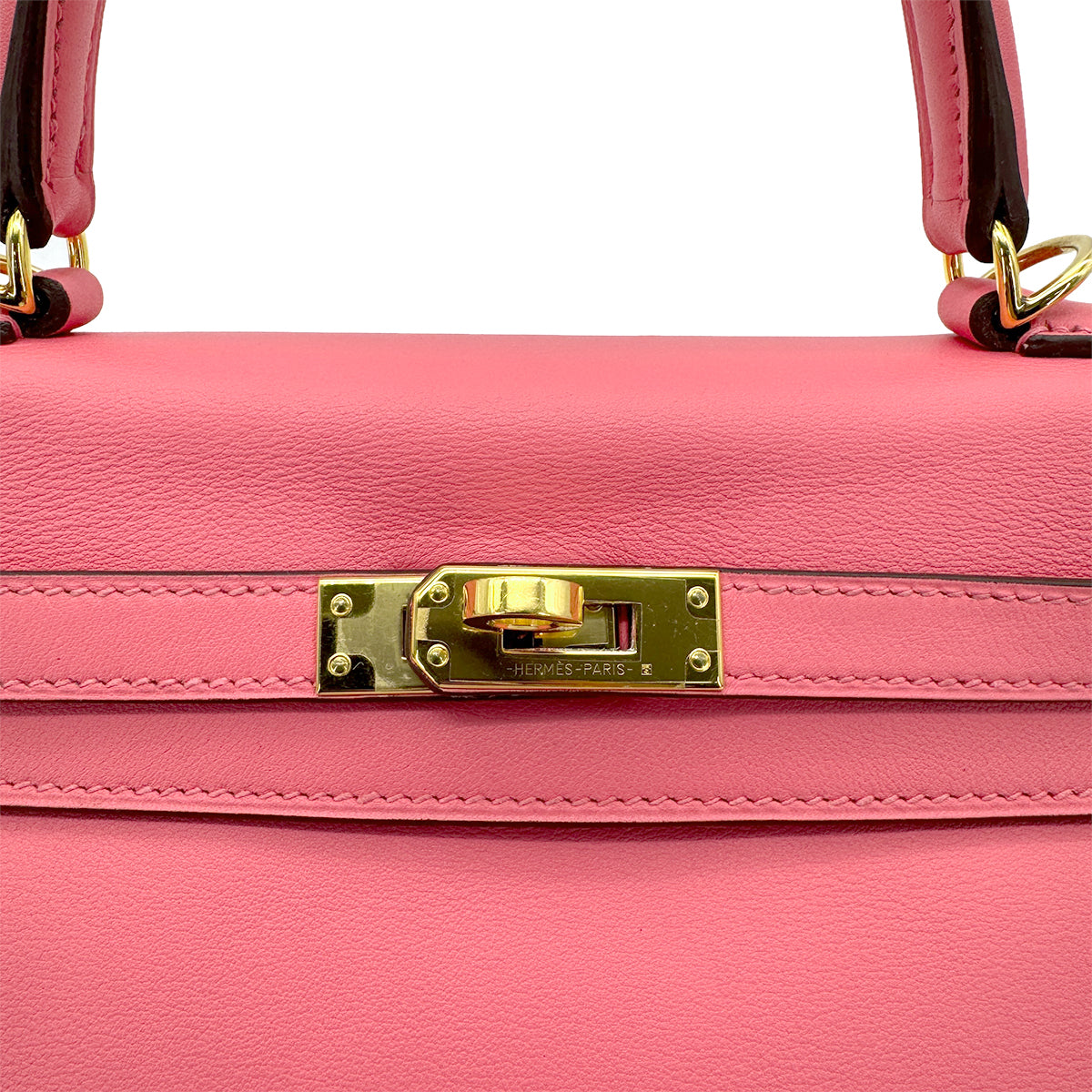 HERMES KELLY 25 RETOURNE ROSE AZALEE SWIFT HAND SHOULDER BAG C GHW 90271984