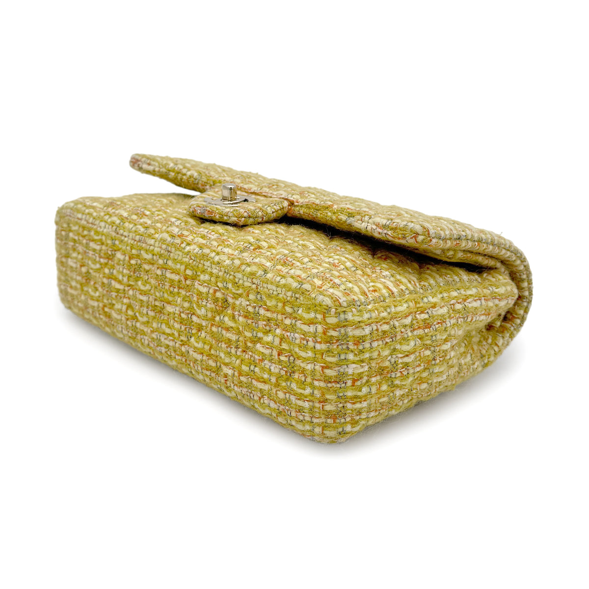 CHANEL CHAIN SHOULDER BAG YELLOW GREEN TWEED 90271986