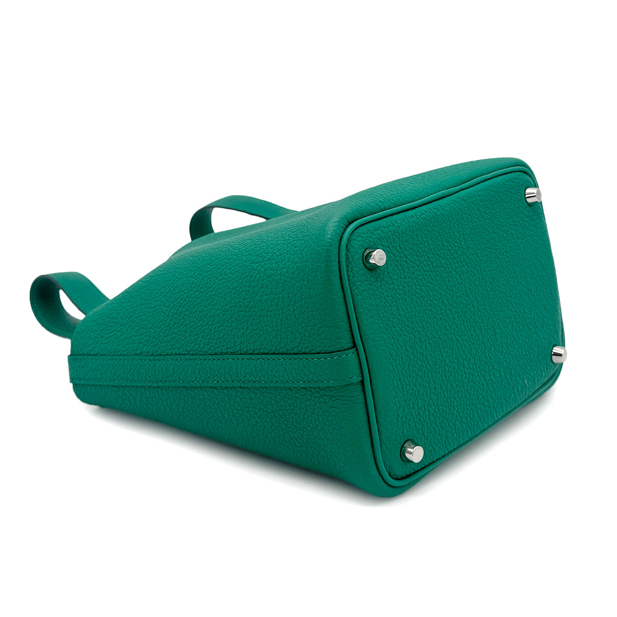 HERMES PICOTIN LOCK PM VERT JADE TAURILLON CLEMENCE HAND BAG U 90272305