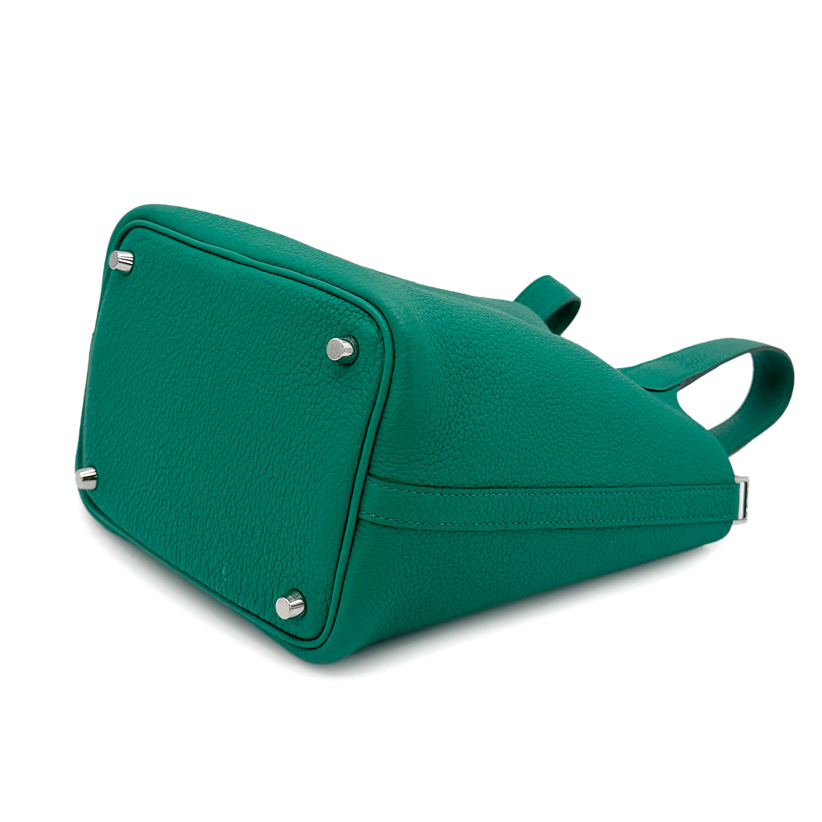 HERMES PICOTIN LOCK PM VERT JADE TAURILLON CLEMENCE HAND BAG U 90272305