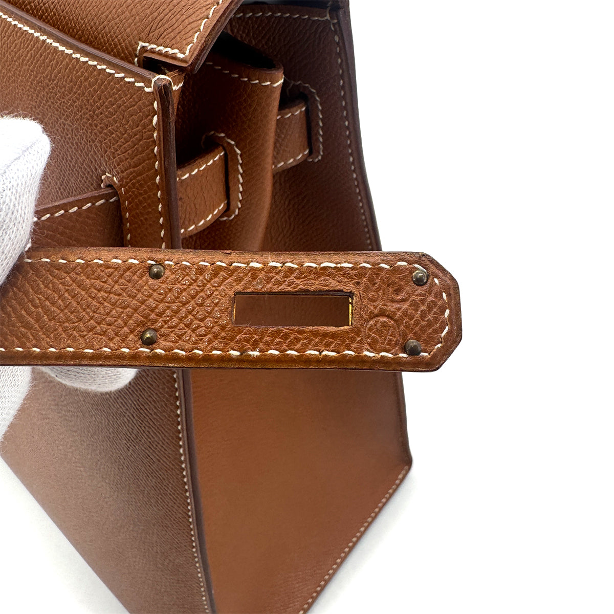 HERMES KELLY 35 SELLIER GOLD COUCHVEL HAND SHOULDER BAG □V GHW 90272306