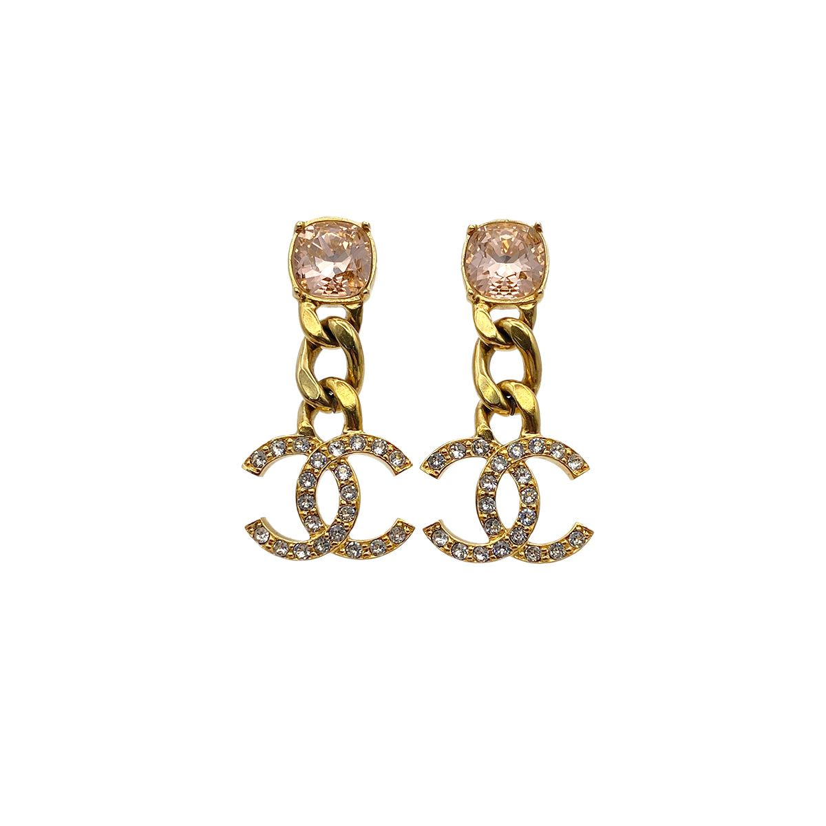 CHANEL EARRINGS RHINESTONE COCOMARK ACCESSORY C23C 90272312
