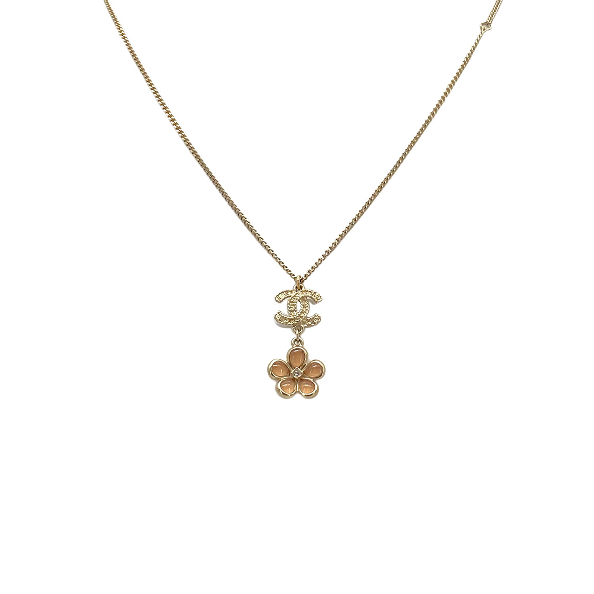 CHANEL NECKLACE COCOMARK FLOWER MOTIVE ACCESSORY A18C 90272316