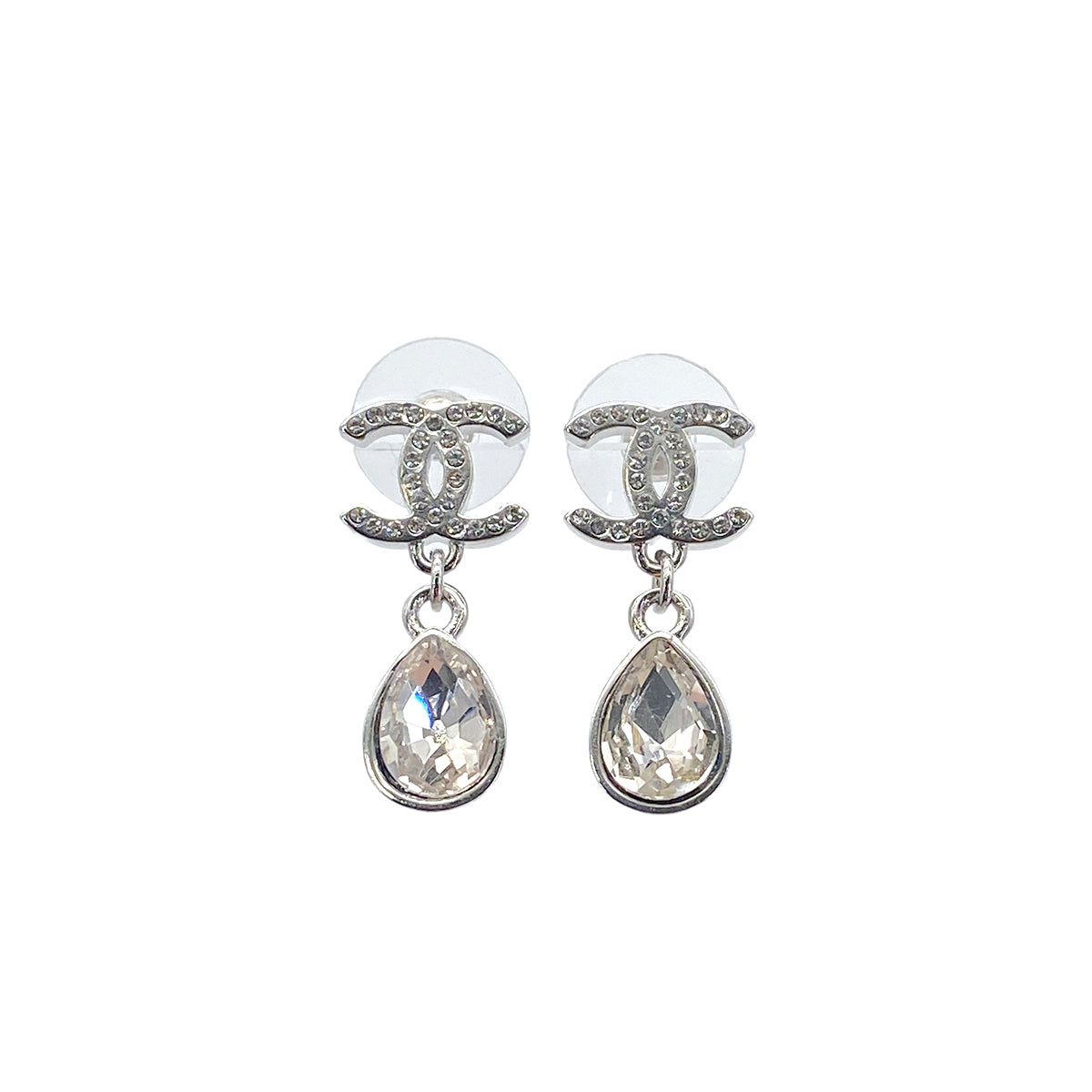 CHANEL EARRINGS SWING COCOMARK RHINESTONE ACCESSORY B21P 90272332