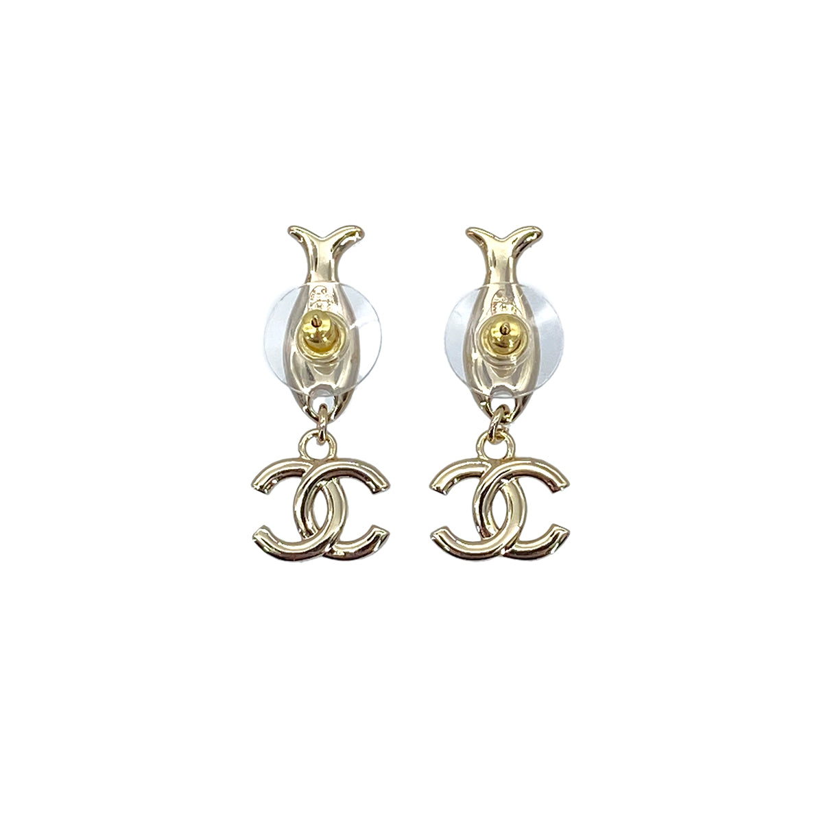 CHANEL EARRINGS COCOMARK FISH RHINESTONE SWING B25C 90272348