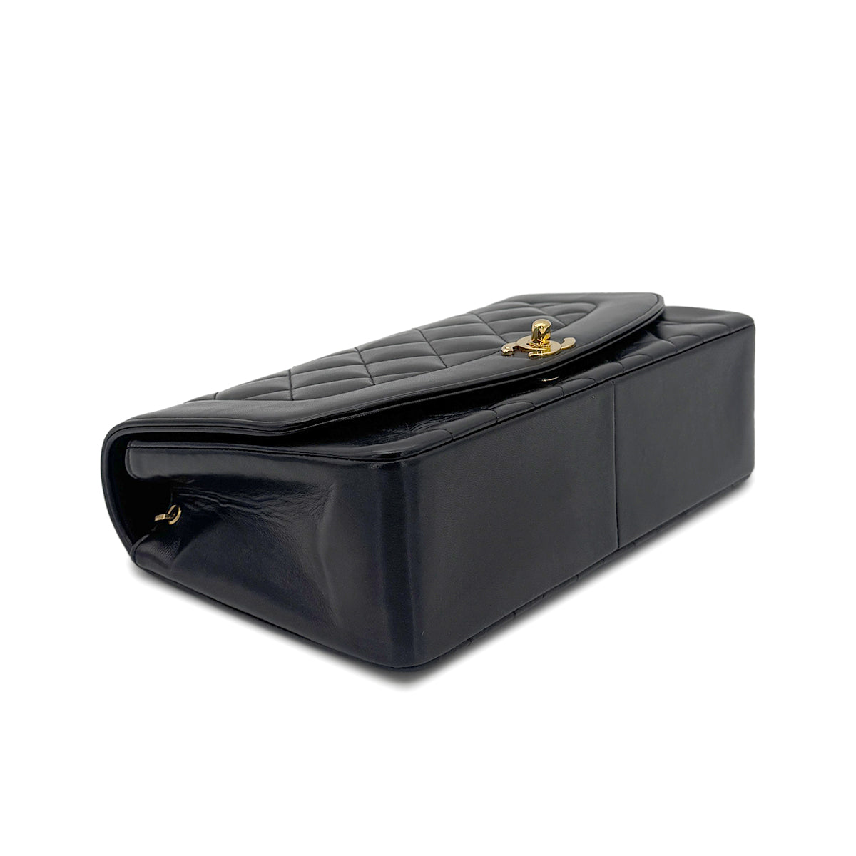 CHANEL VINTAGE DIANA MEDIUM CHAIN SHOULDER BAG BLACK LAMB SKIN 90272490