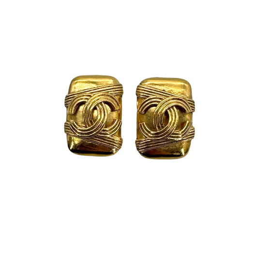 CHANEL VINTAGE EARRINGS COCOMARK GOLD ACCESSORY 90272494