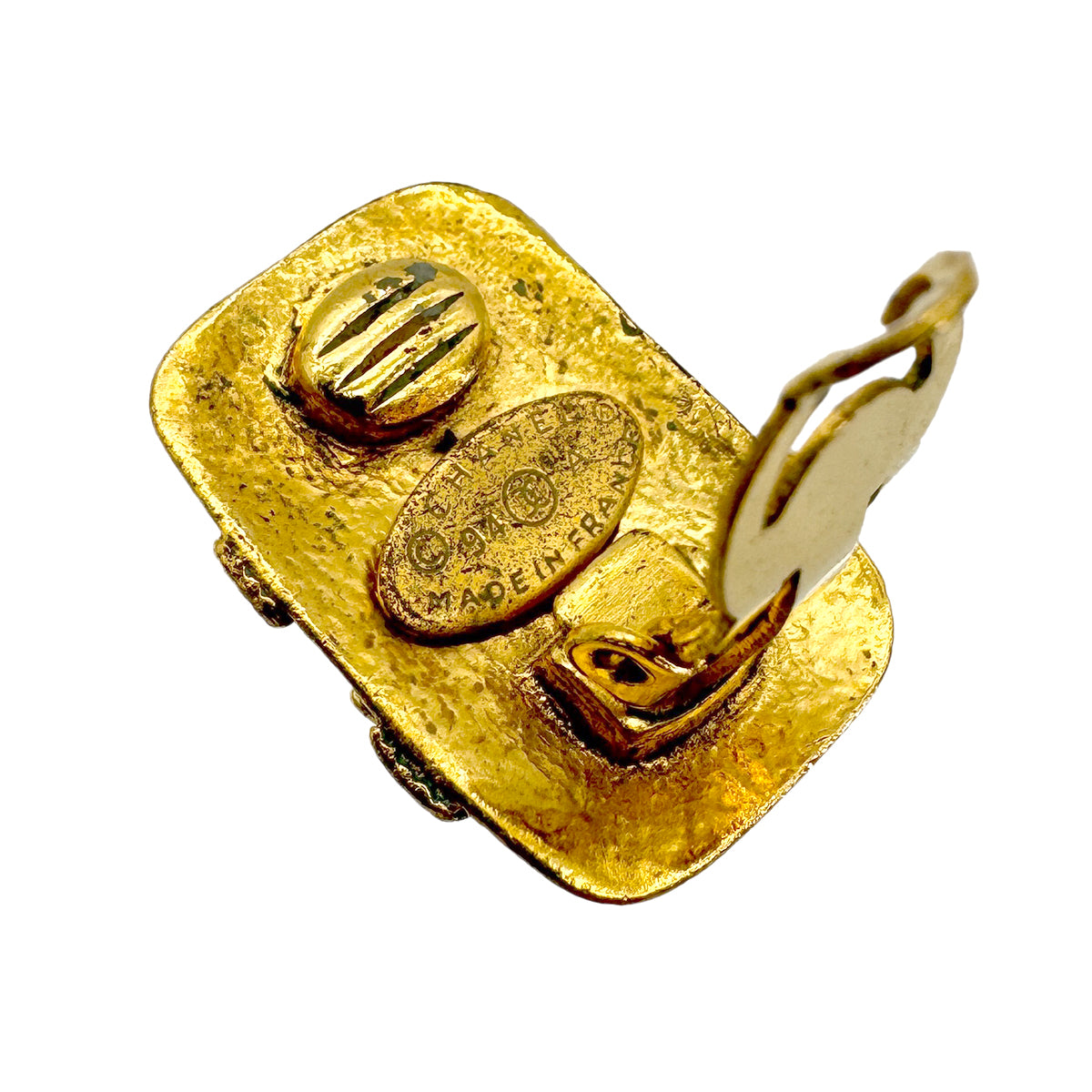CHANEL VINTAGE EARRINGS COCOMARK GOLD ACCESSORY 90272494