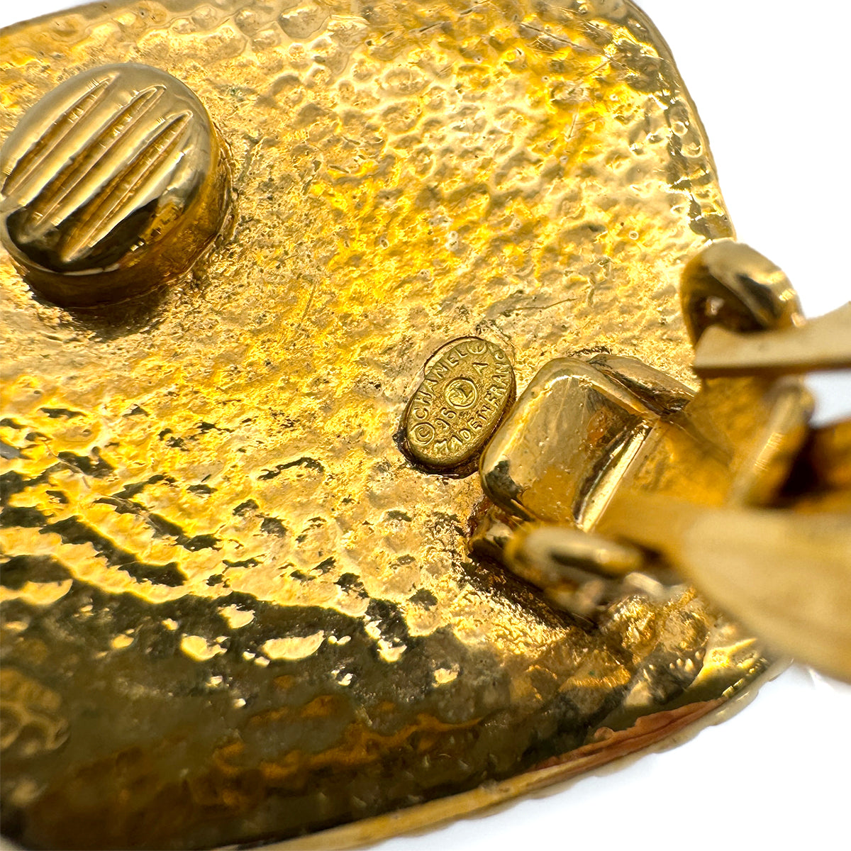CHANEL VINTAGE EARRINGS COCOMARK GOLD ACCESSORY 96A 90272496