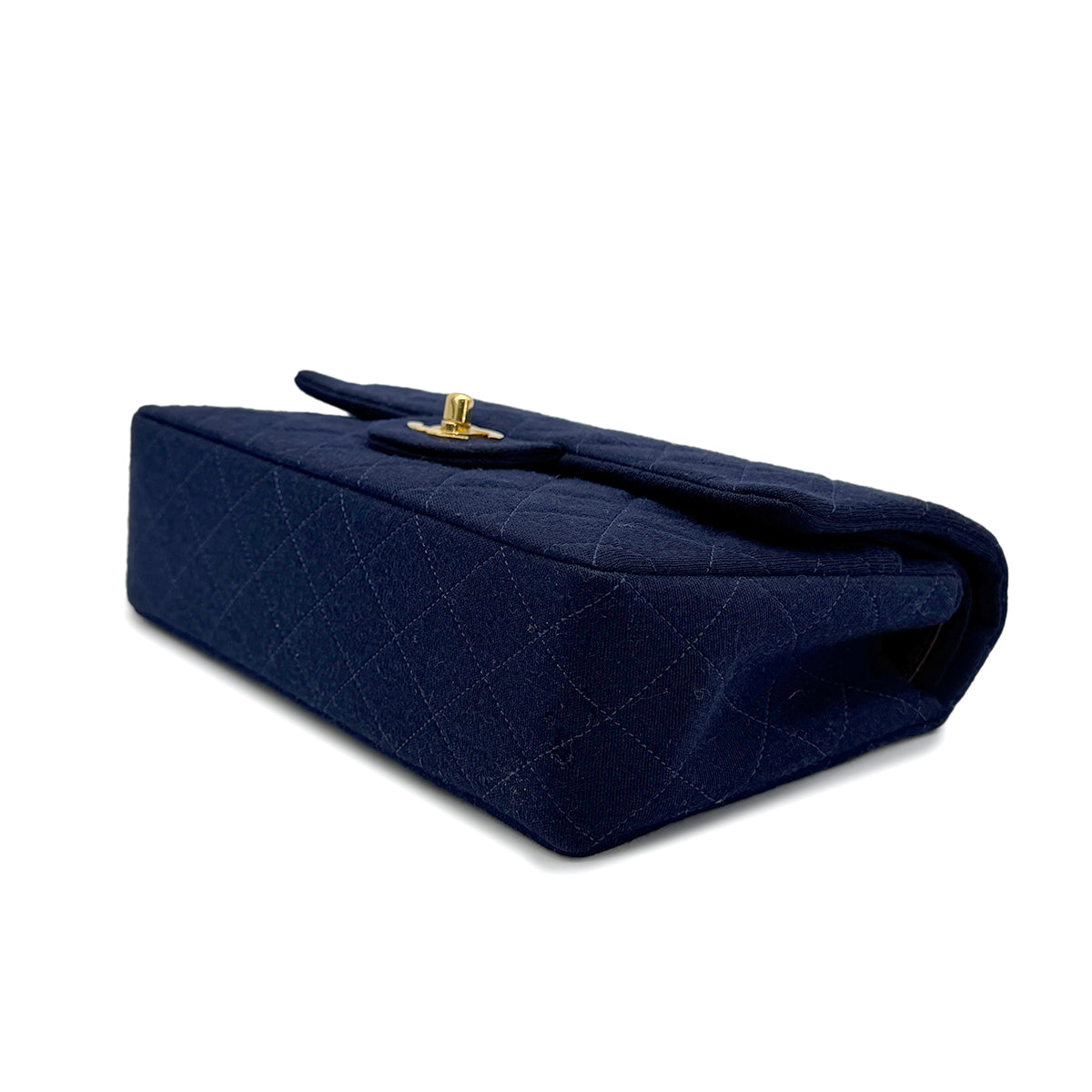 CHANEL VINTAGE MATELASSE CHAIN SHOULDER BAG NAVY COTTON 90272499