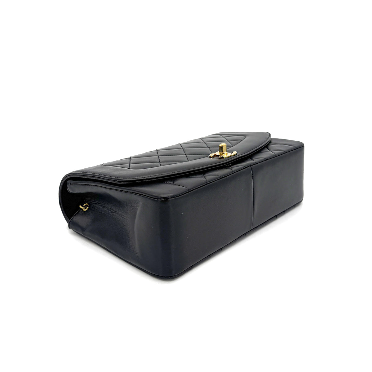 CHANEL VINTAGE DIANA MEDIUM CHAIN SHOULDER BAG BLACK LAMB SKIN 90272505