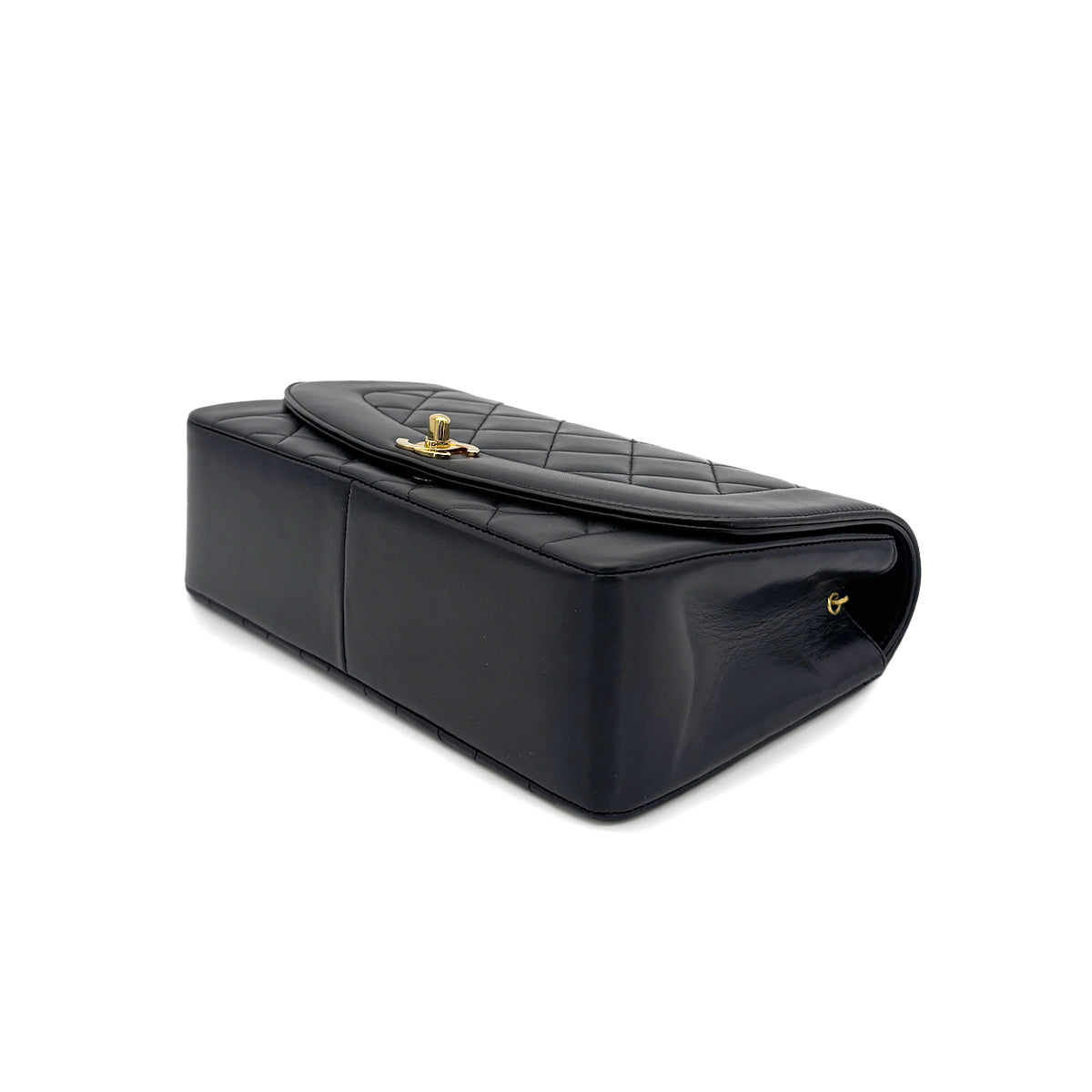 CHANEL VINTAGE DIANA MEDIUM CHAIN SHOULDER BAG BLACK LAMB SKIN 90272505