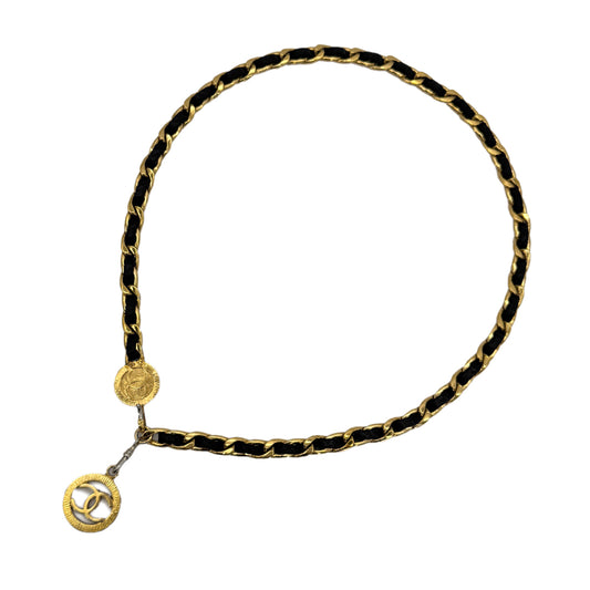 CHANEL VINTAGE CHAIN BELT LEATHER COCOMARK ACCESSORY 90272510