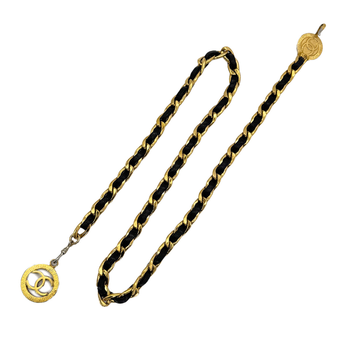 CHANEL VINTAGE CHAIN BELT LEATHER COCOMARK ACCESSORY 90272510